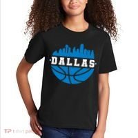 Dallas Basketball City Skyline Kids T-Shirt thumb 2