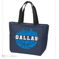 Dallas Basketball City Skyline Tote Bag thumb 3