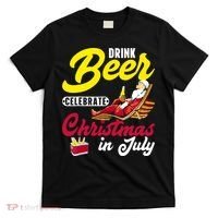 Drink Beer Celebrate Christmas In July, Summer Paradise T-Shirt thumb 0