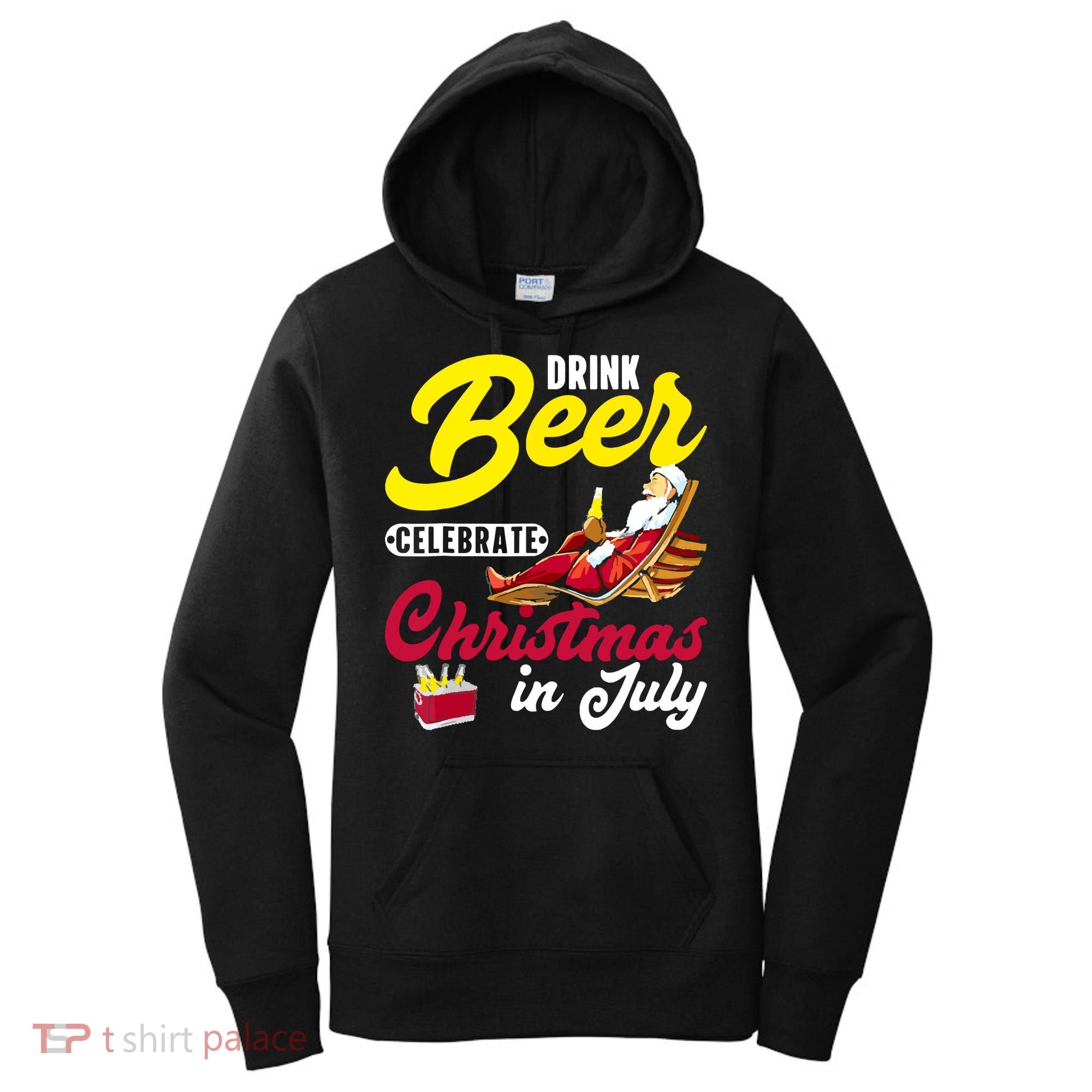 Drink Beer Celebrate Christmas In July, Summer Paradise Women's Hoodie