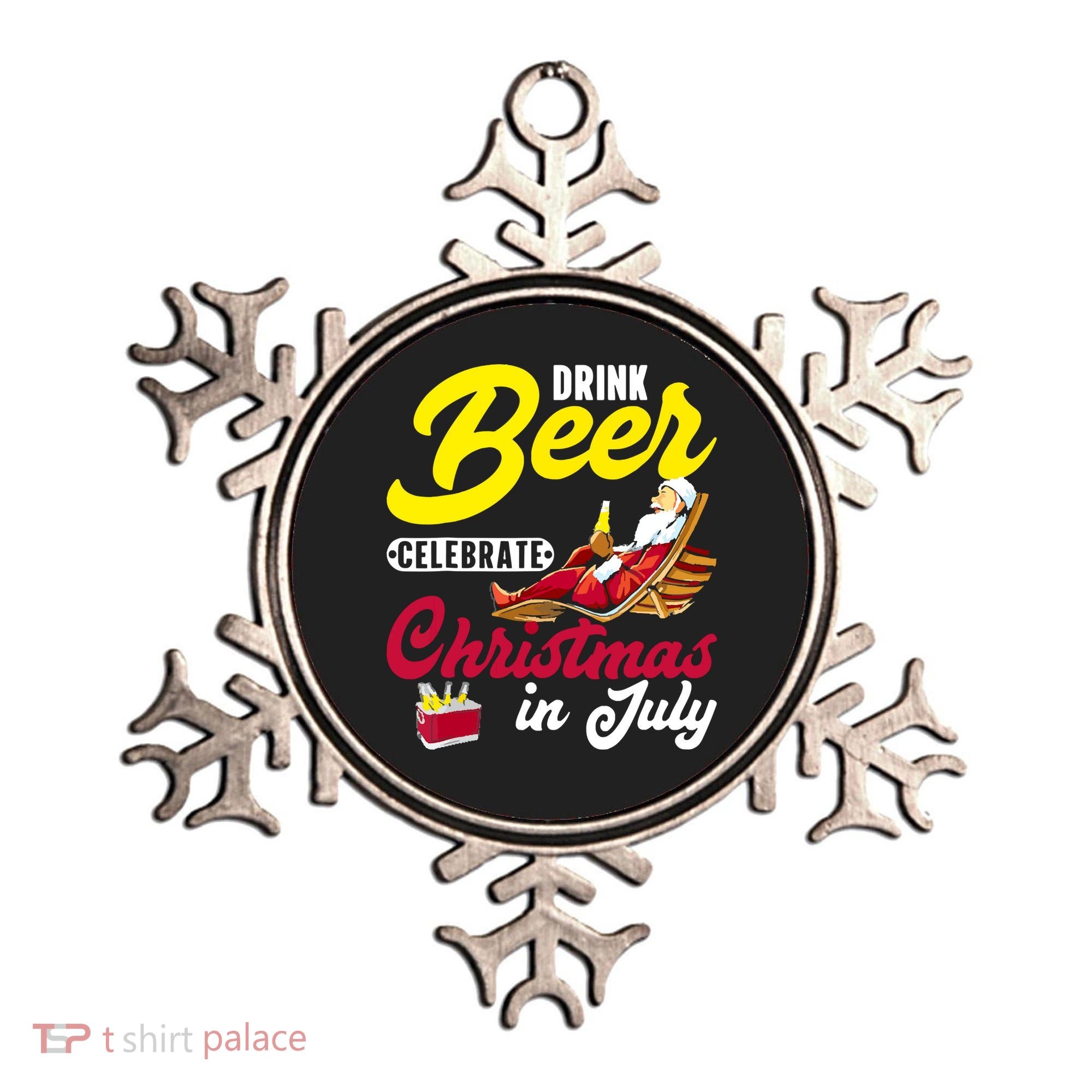 Drink Beer Celebrate Christmas In July, Summer Paradise Ornament