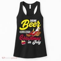 Drink Beer Celebrate Christmas In July, Summer Paradise Women's Tank Top thumb 0