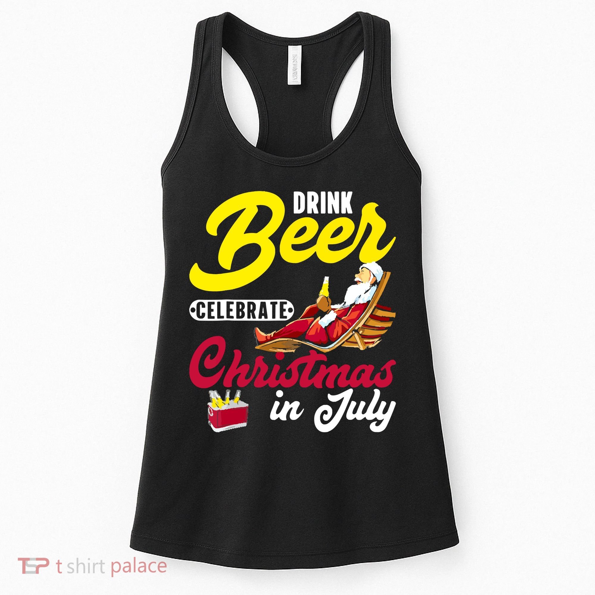 Drink Beer Celebrate Christmas In July, Summer Paradise Women's Tank Top