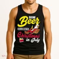Drink Beer Celebrate Christmas In July, Summer Paradise Tank Top thumb 3