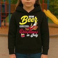 Drink Beer Celebrate Christmas In July, Summer Paradise Kids Hoodie thumb 3