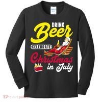 Drink Beer Celebrate Christmas In July, Summer Paradise Kids Long Sleeve Shirt thumb 0