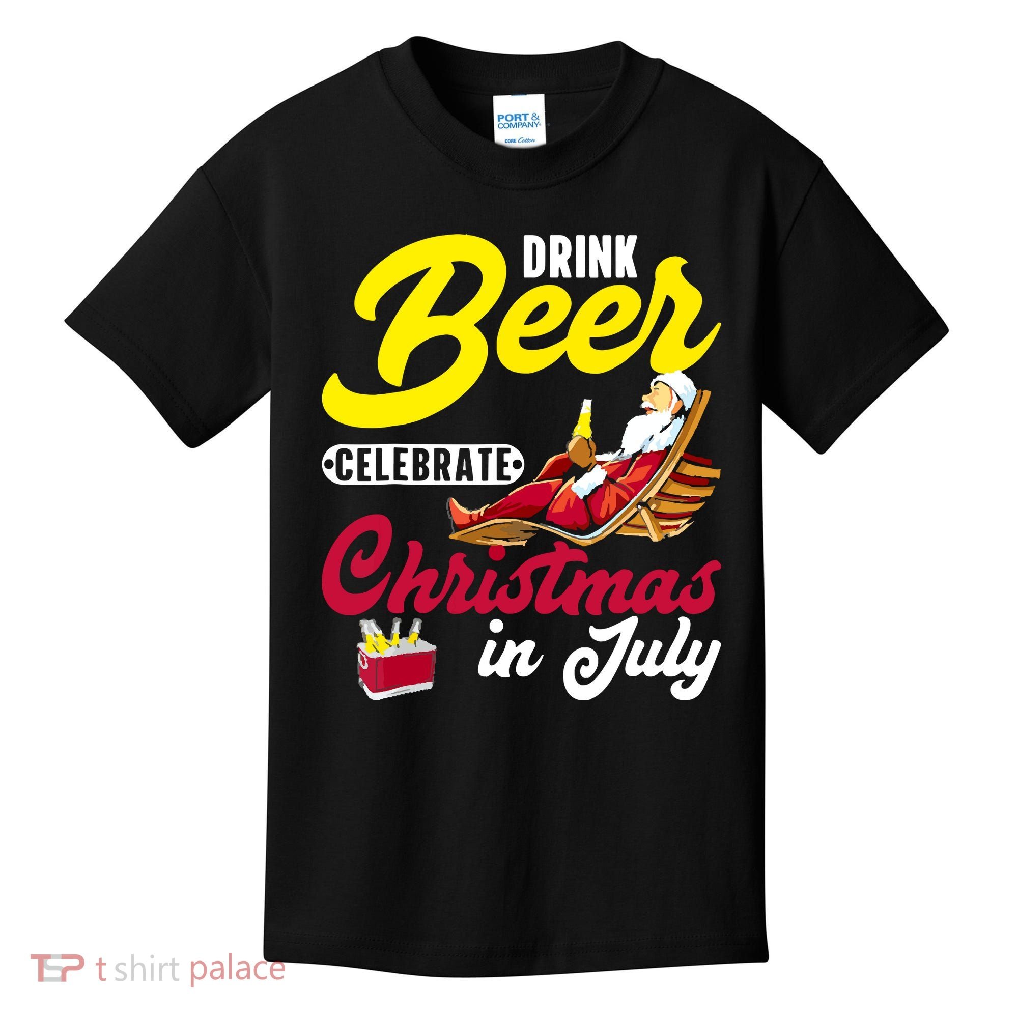 Drink Beer Celebrate Christmas In July, Summer Paradise Kids T-Shirt