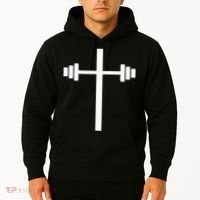 Dumbbell Barbell Cross Christian Gym Workout Lifting Hoodie thumb 2
