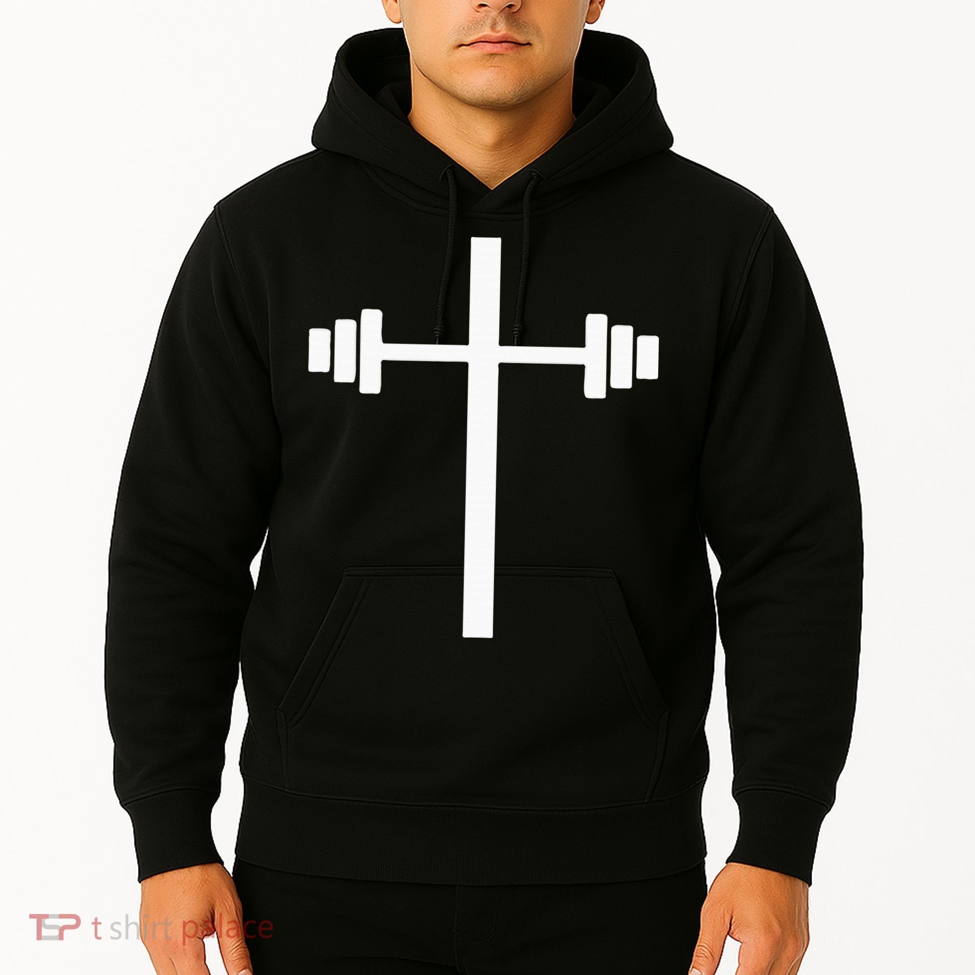 Dumbbell Barbell Cross Christian Gym Workout Lifting Hoodie