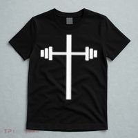 Dumbbell Barbell Cross Christian Gym Workout Lifting T-Shirt thumb 5
