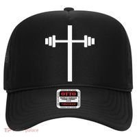 Dumbbell Barbell Cross Christian Gym Workout Lifting Hat thumb 0