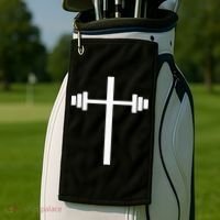 Dumbbell Barbell Cross Christian Gym Workout Lifting Golf Towel thumb 2