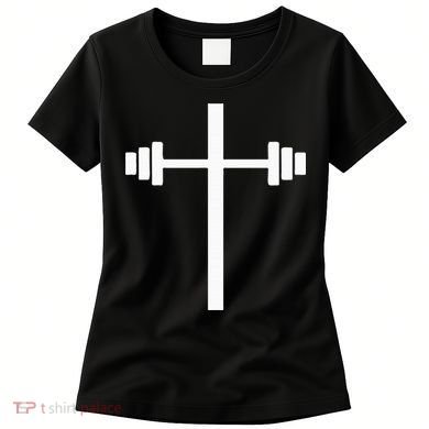 Dumbbell Barbell Cross Christian Gym Workout Lifting Women's T-Shirt