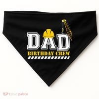 Dad Birthday Crew Construction Birthday Party USA-Made Doggie Bandana thumb 0