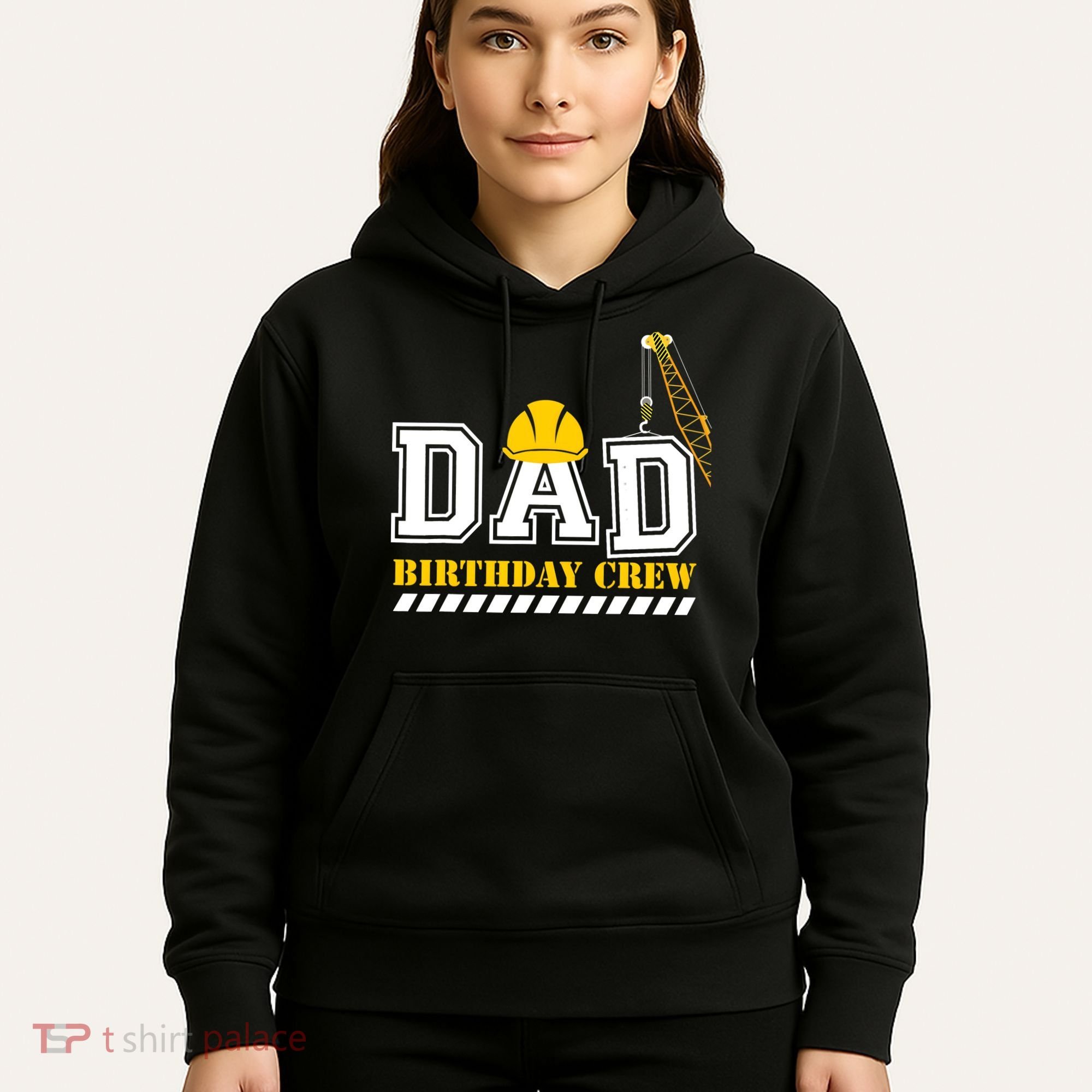 Dad Birthday Crew Construction Birthday Party Hoodie