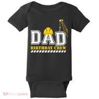 Dad Birthday Crew Construction Birthday Party Baby Bodysuit thumb 0
