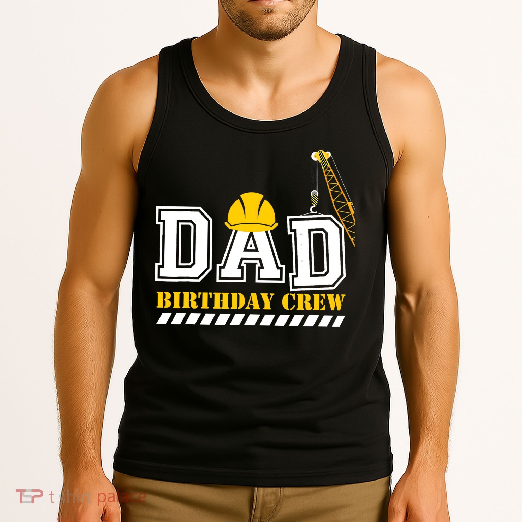Dad Birthday Crew Construction Birthday Party Tank Top