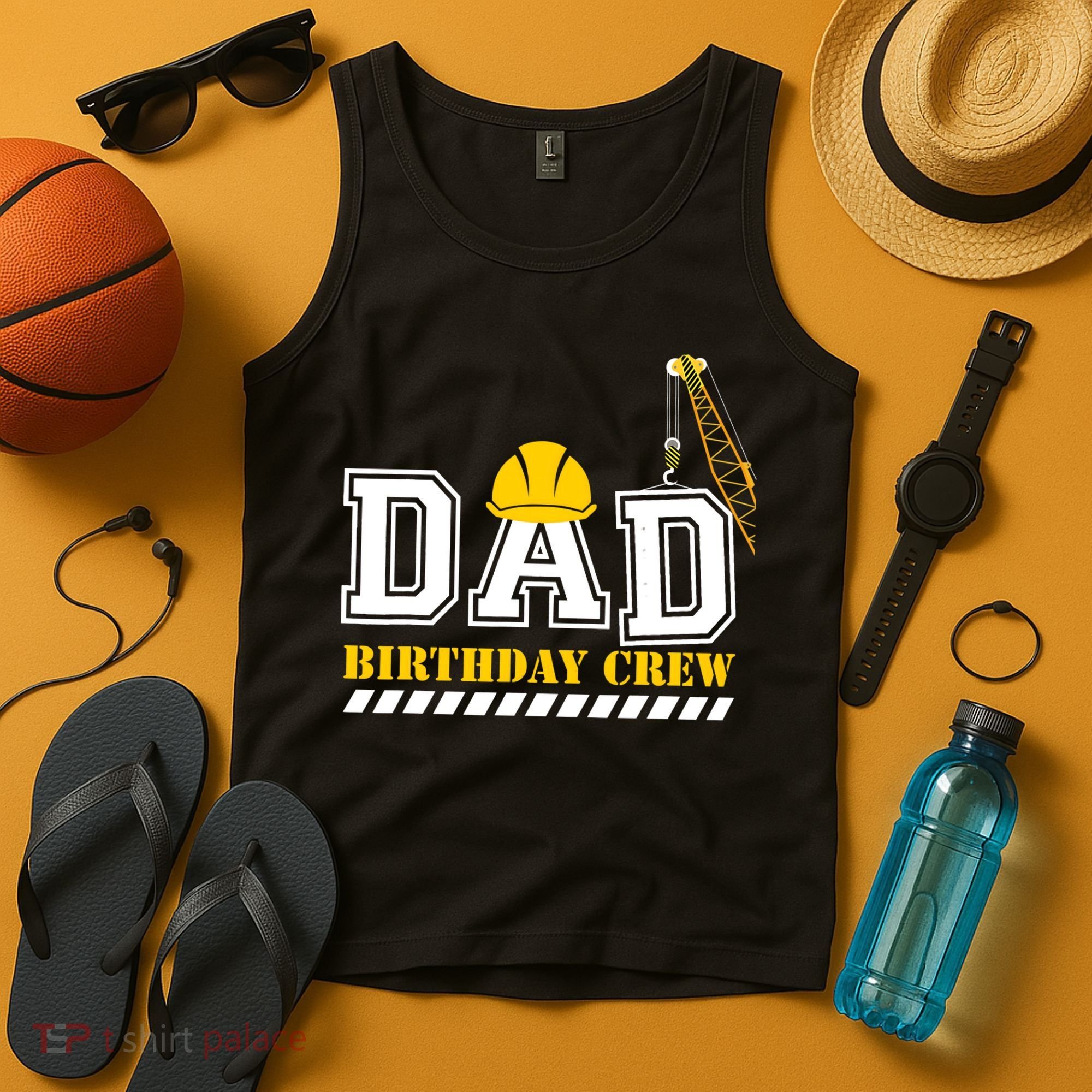 Dad Birthday Crew Construction Birthday Party Tank Top