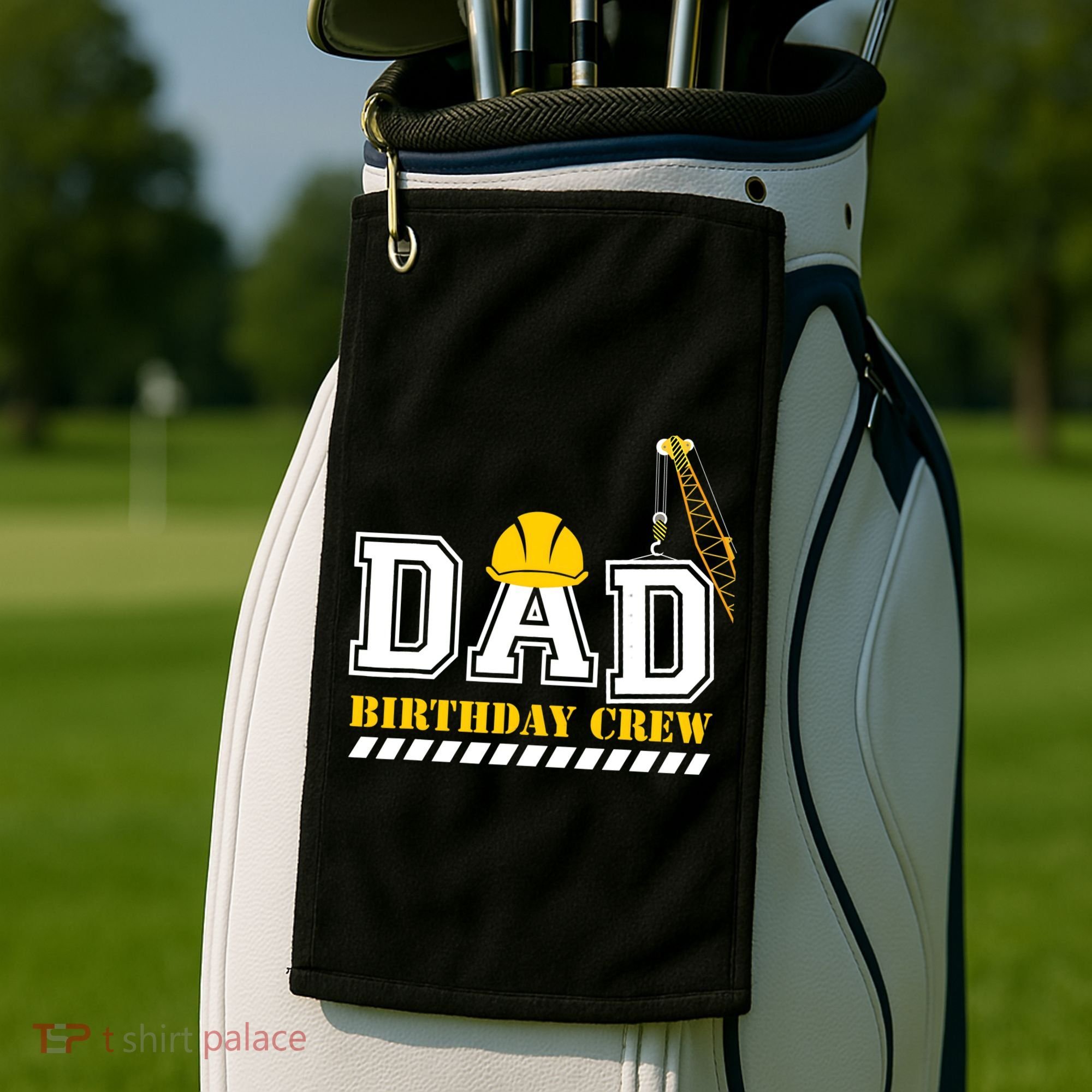 Dad Birthday Crew Construction Birthday Party Golf Towel