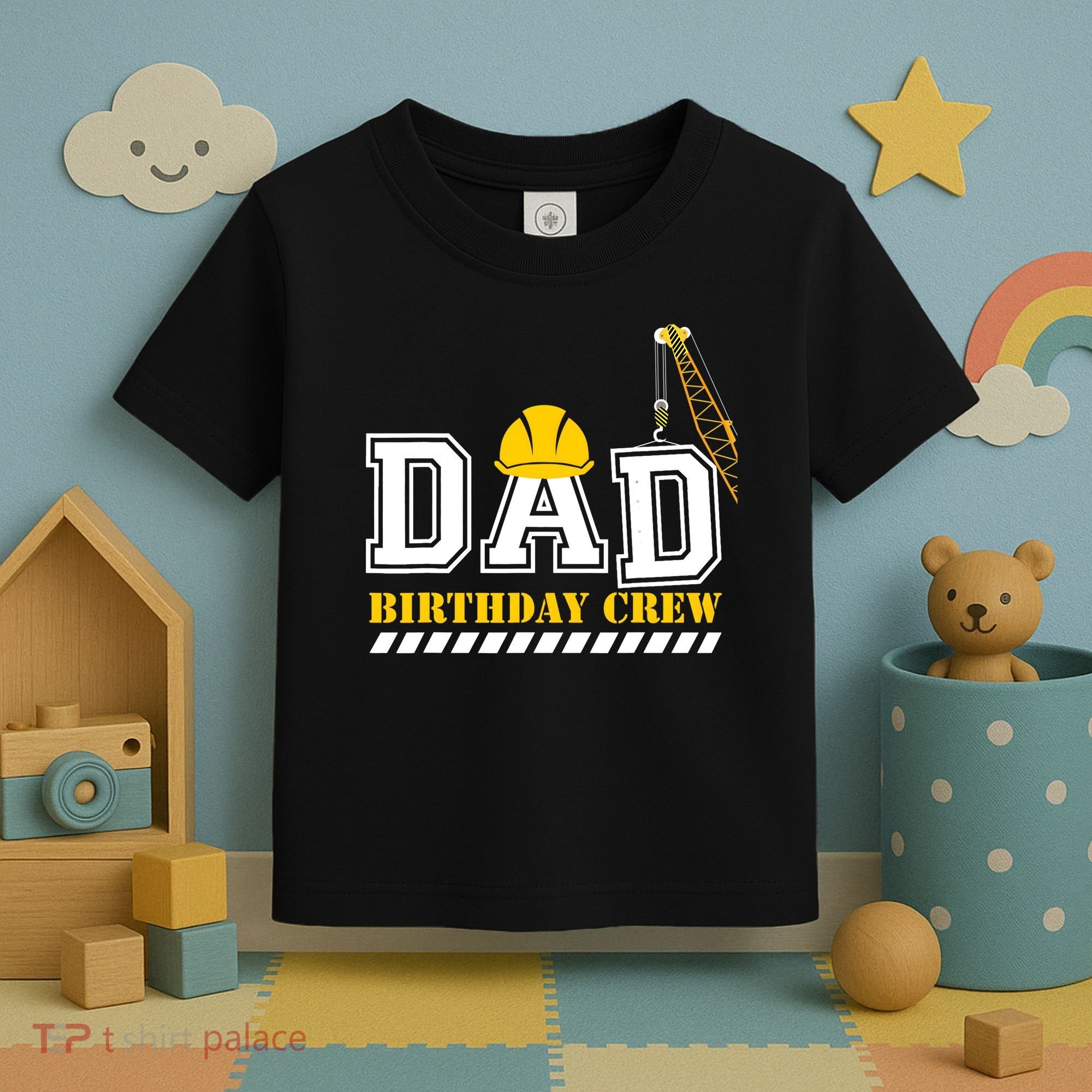 Dad Birthday Crew Construction Birthday Party Toddler T-Shirt