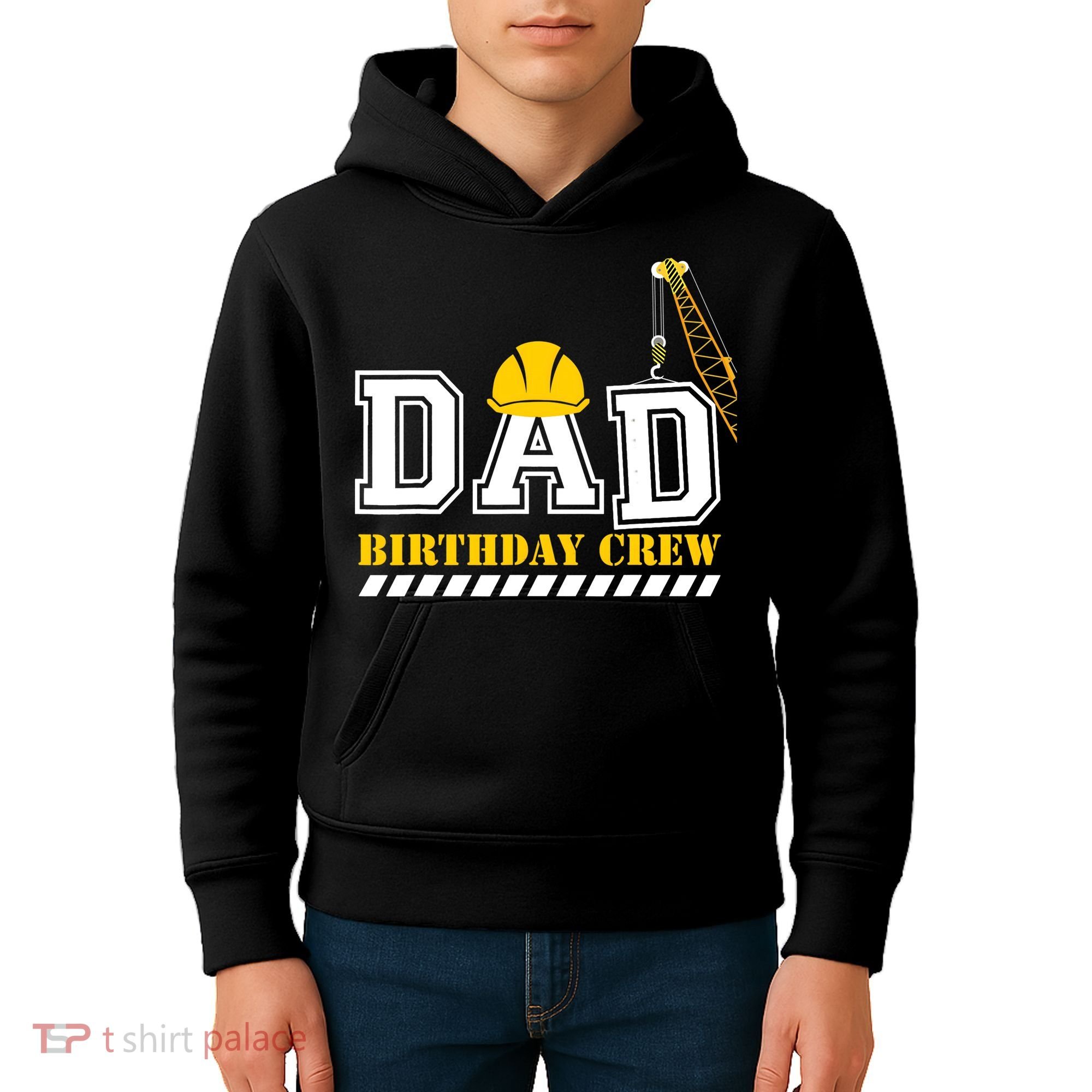 Dad Birthday Crew Construction Birthday Party Kids Hoodie