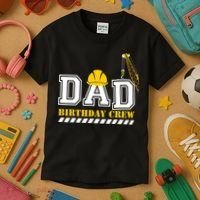 Dad Birthday Crew Construction Birthday Party Kids T-Shirt thumb 3