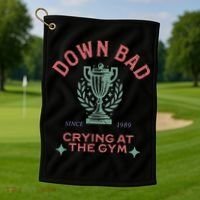 Down Bad Crying At The Gym Ttpd Golf Towel thumb 1