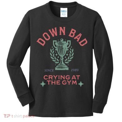 Down Bad Crying At The Gym Ttpd Kids Long Sleeve Shirt