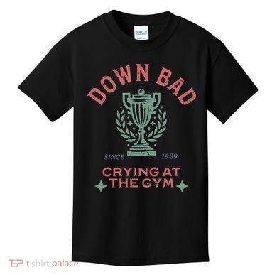 Down Bad Crying At The Gym Ttpd Kids T-Shirt