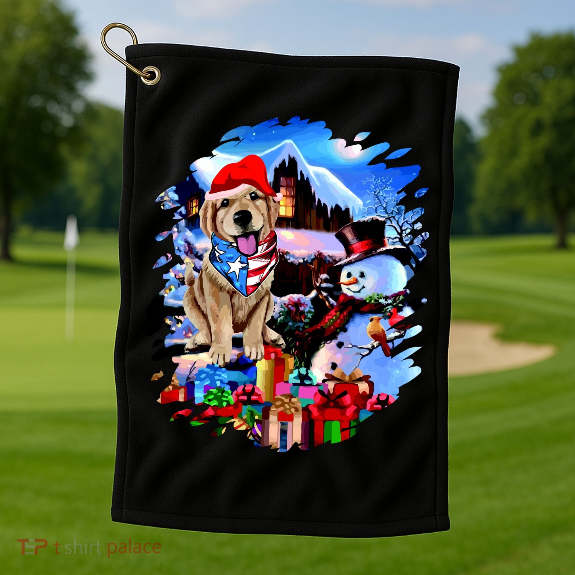 Dog's Best Christmas Golf Towel