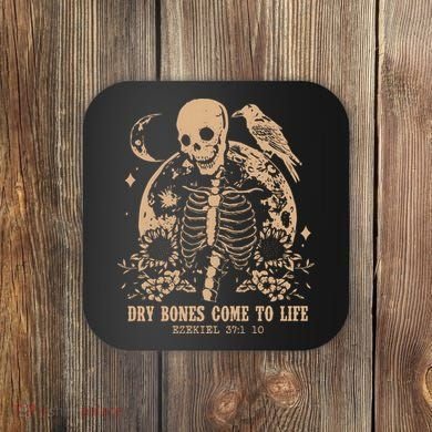 Dry Bones Come To Life Christian Skeleton Coaster