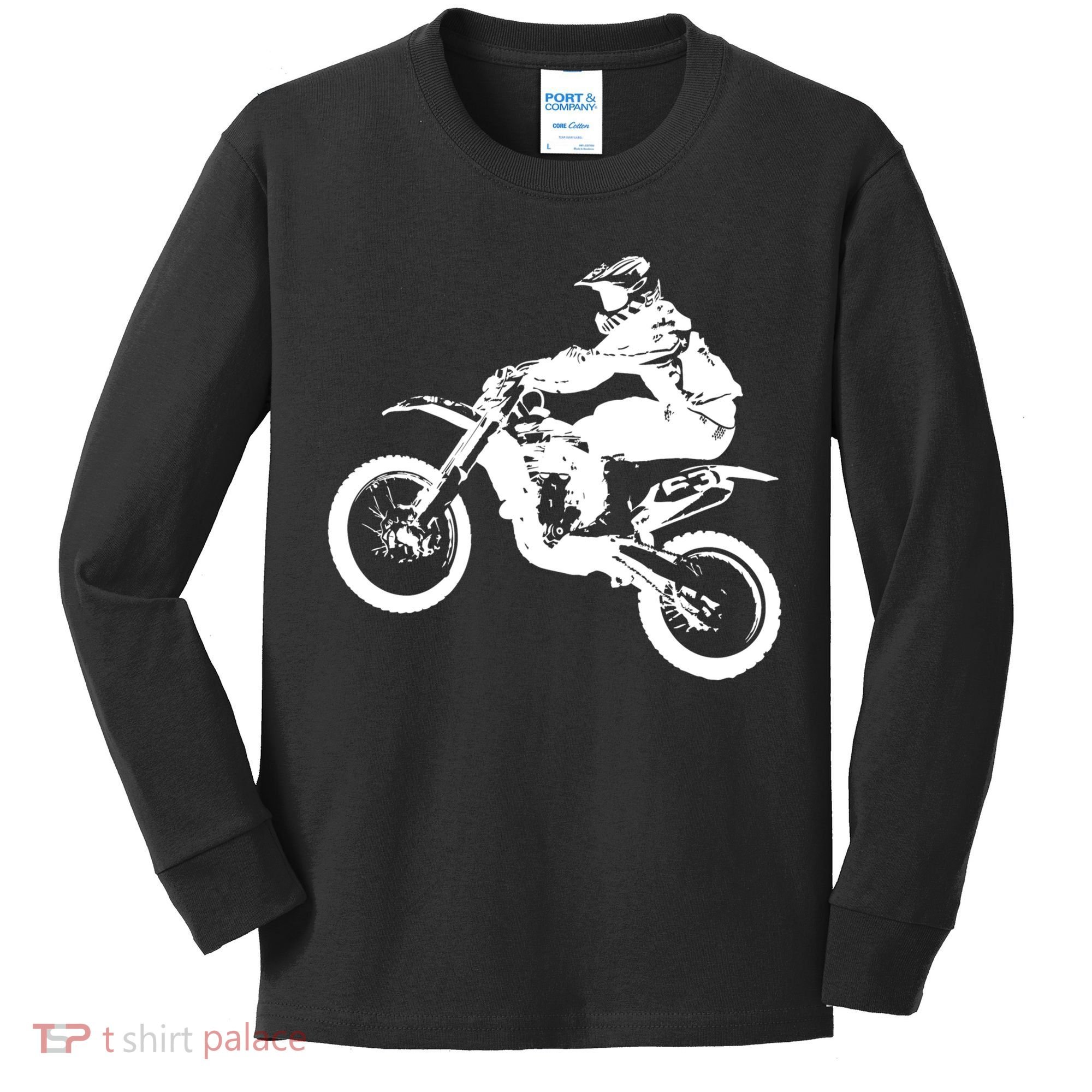 Dirt Bike Cool Gift Motocross Enduro Cool Gift Kids Long Sleeve Shirt