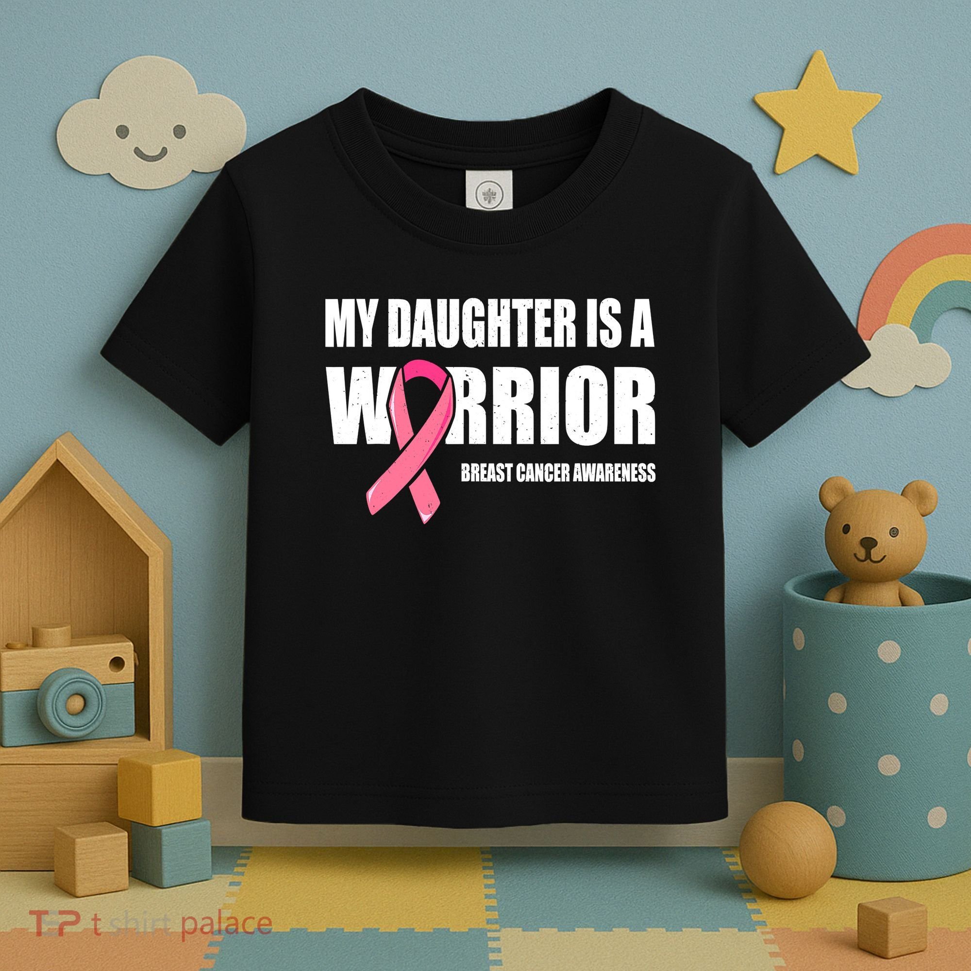 Daughter Breast Cancer Breast Cancer Warrior Toddler T-Shirt
