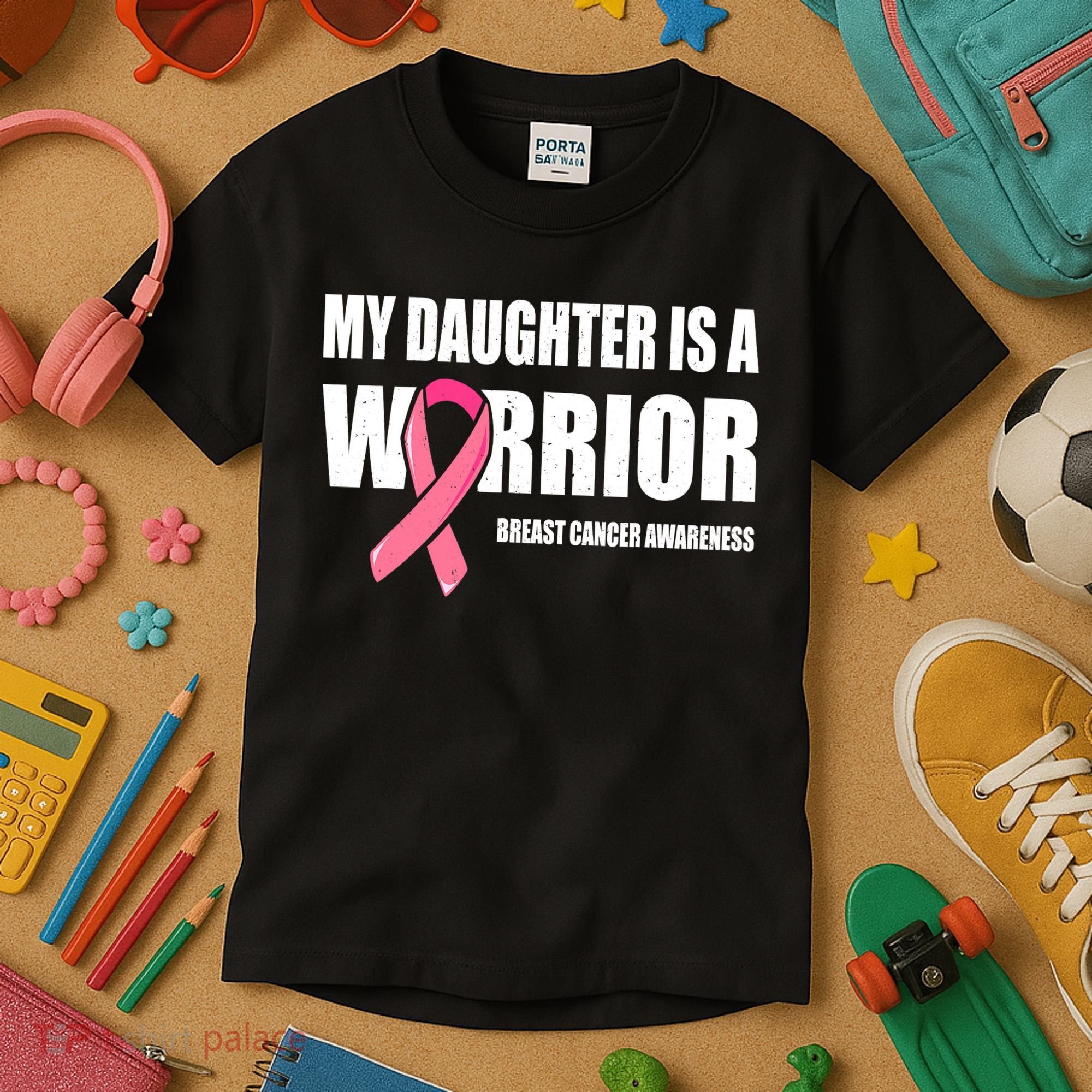 Daughter Breast Cancer Breast Cancer Warrior Kids T-Shirt