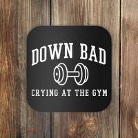 Down Bad Crying At The Gym Funny Coaster thumb 0