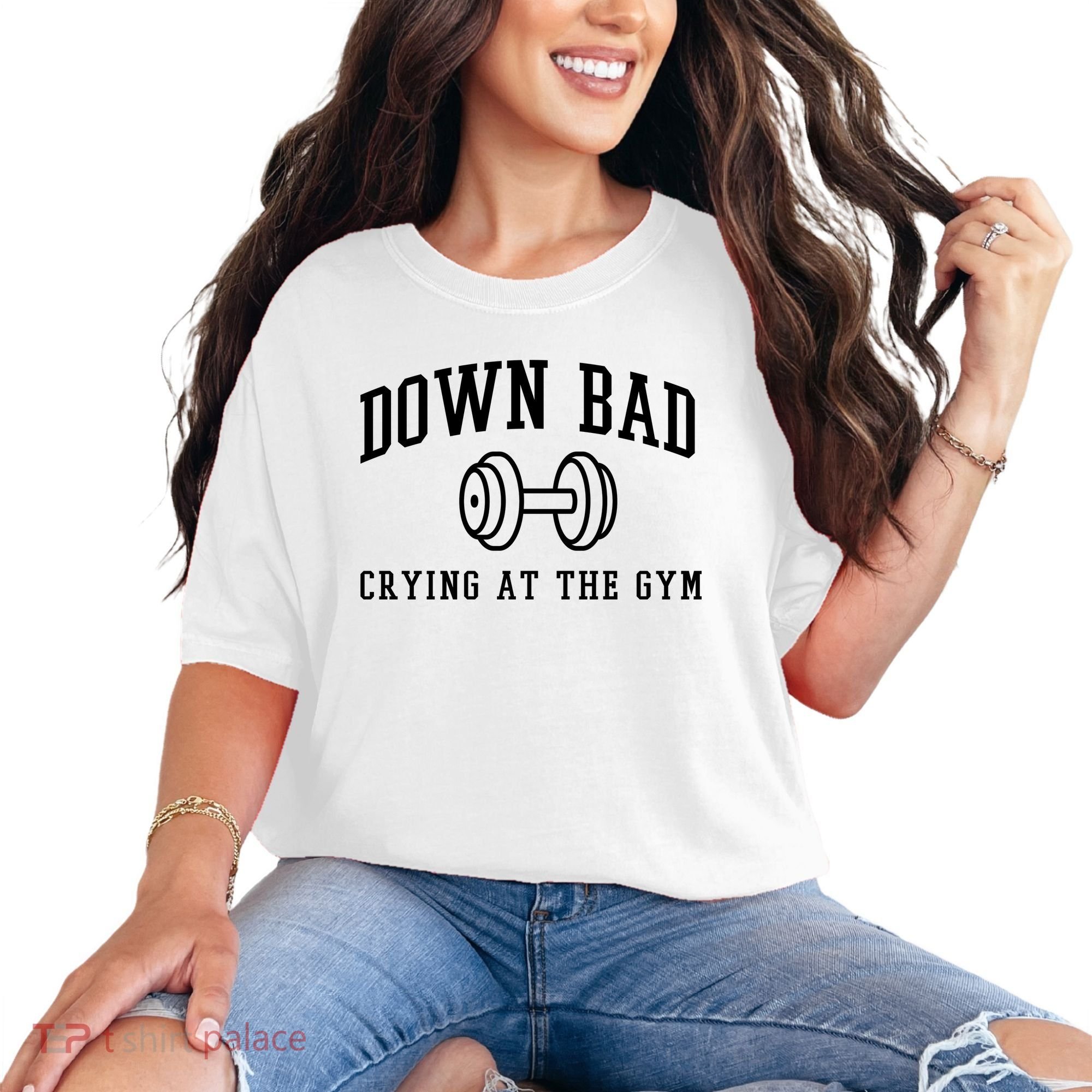Down Bad Crying At The Gym Funny Comfort Colors T-Shirt