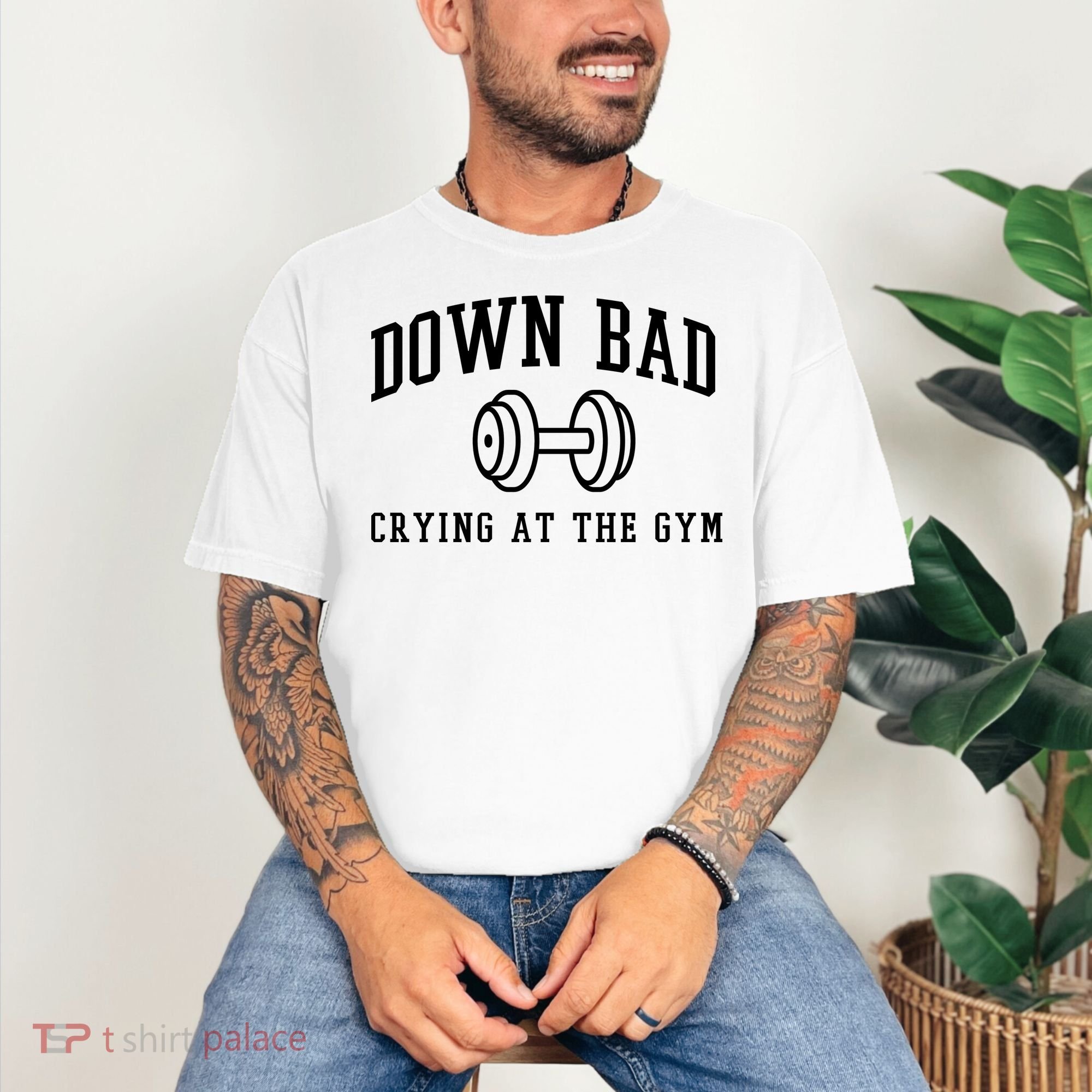 Down Bad Crying At The Gym Funny Comfort Colors T-Shirt