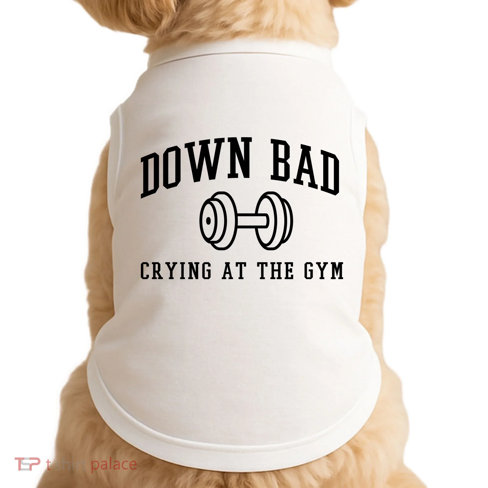 Down Bad Crying At The Gym Funny Doggie Tank
