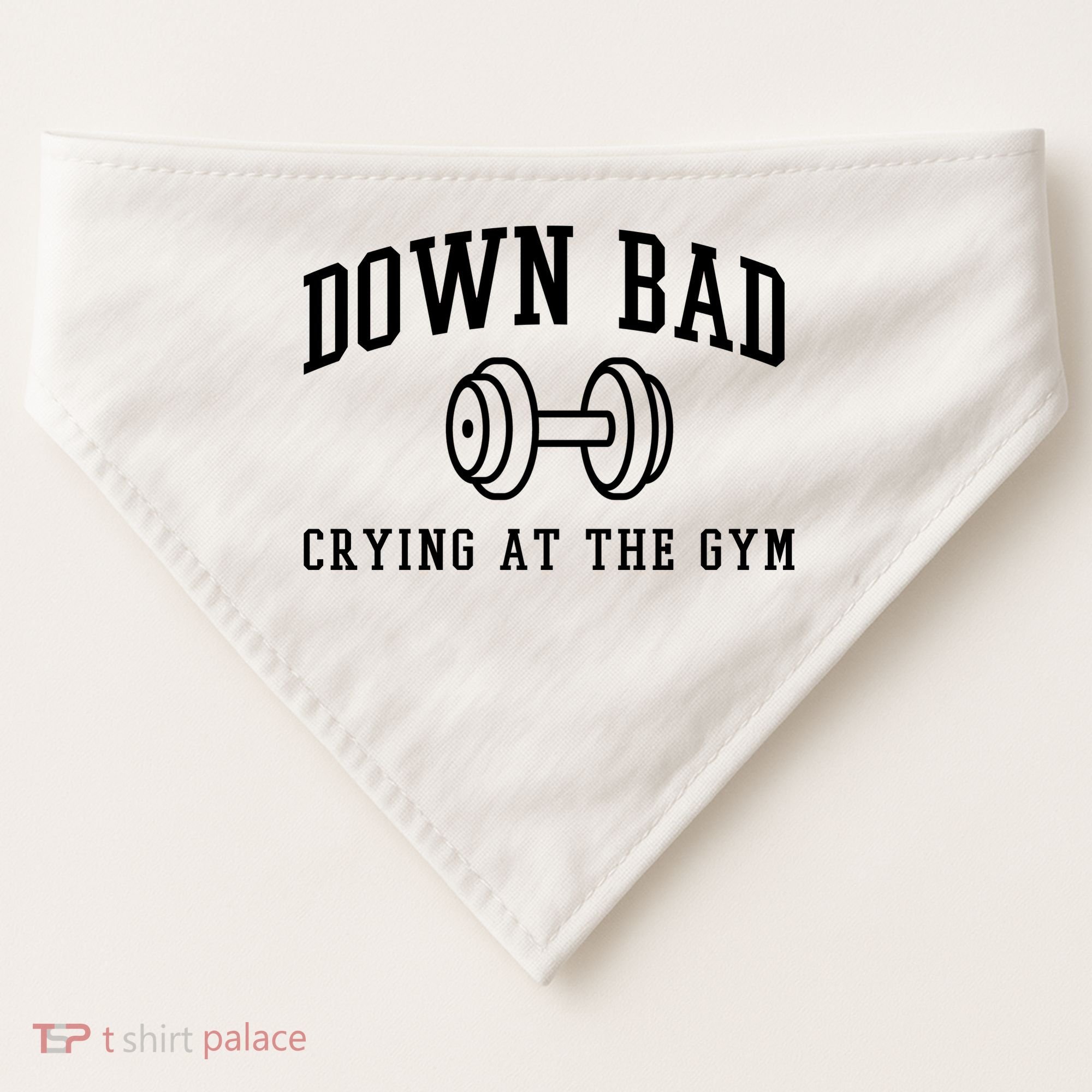 Down Bad Crying At The Gym Funny USA-Made Doggie Bandana