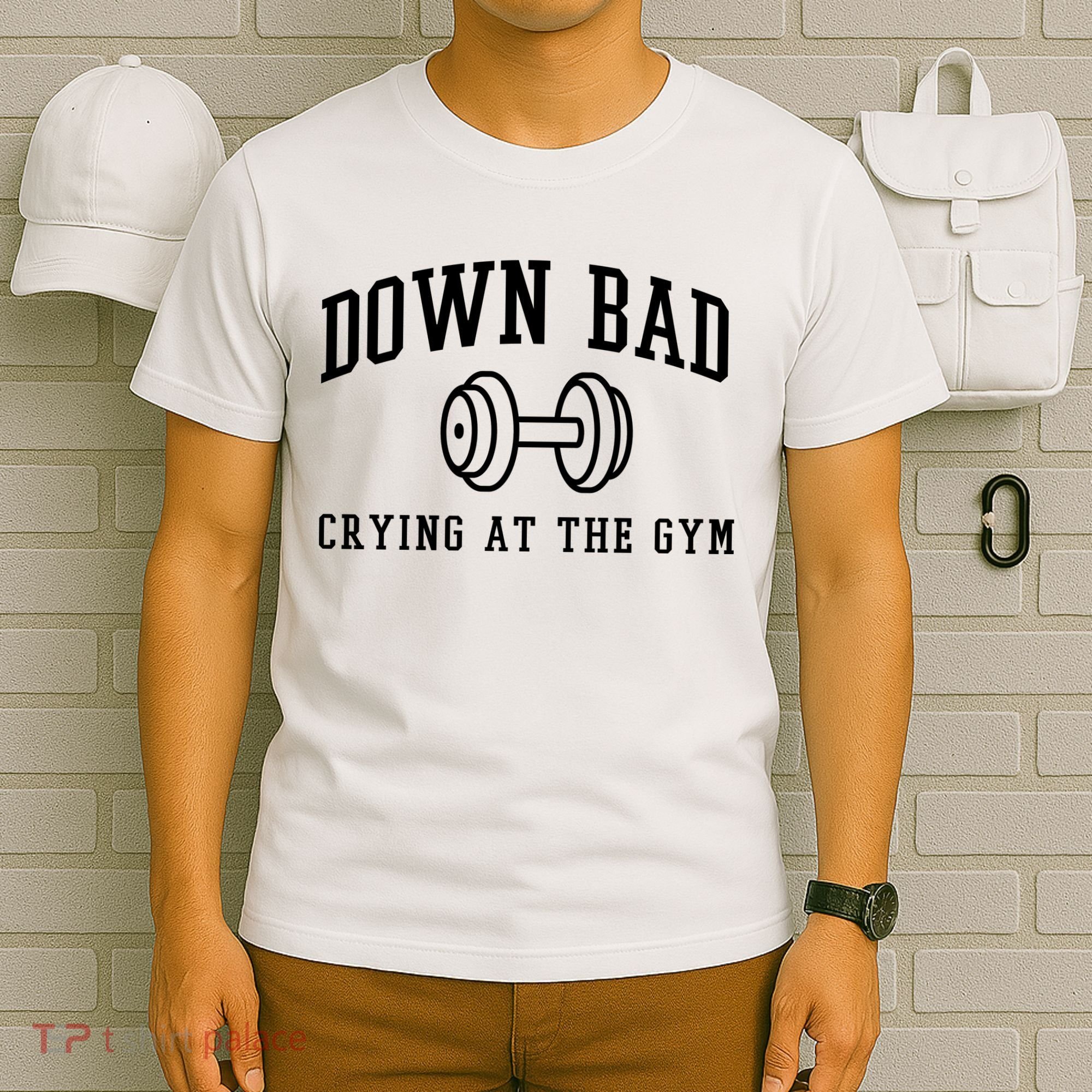 Down Bad Crying At The Gym Funny T-Shirt