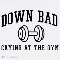 Down Bad Crying At The Gym Funny Youth Performance Sprint T-Shirt thumb 2