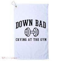 Down Bad Crying At The Gym Funny Golf Towel thumb 0