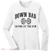 Down Bad Crying At The Gym Funny Women's Long Sleeve Shirt thumb 0