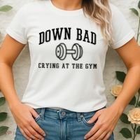 Down Bad Crying At The Gym Funny Women's T-Shirt thumb 2