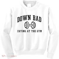 Down Bad Crying At The Gym Funny Kids Sweatshirt thumb 0