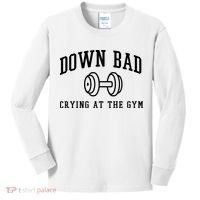 Down Bad Crying At The Gym Funny Kids Long Sleeve Shirt thumb 0