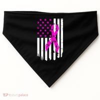 Distressed Breast Cancer Awareness Flag USA-Made Doggie Bandana thumb 0