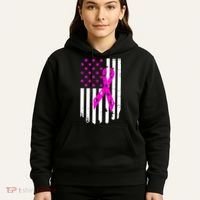 Distressed Breast Cancer Awareness Flag Hoodie thumb 5