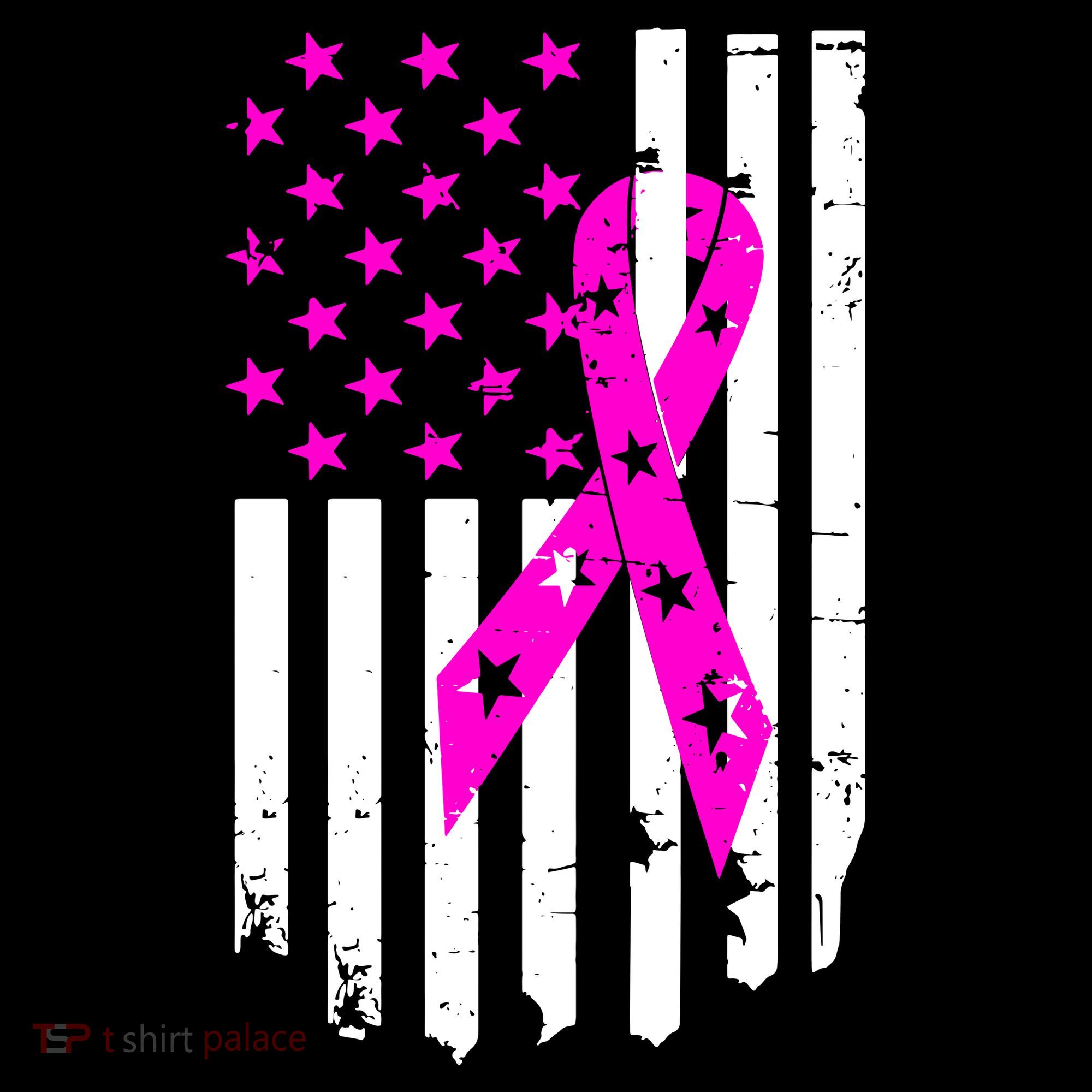 Distressed Breast Cancer Awareness Flag Hoodie