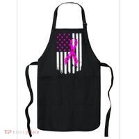 Distressed Breast Cancer Awareness Flag Apron thumb 0